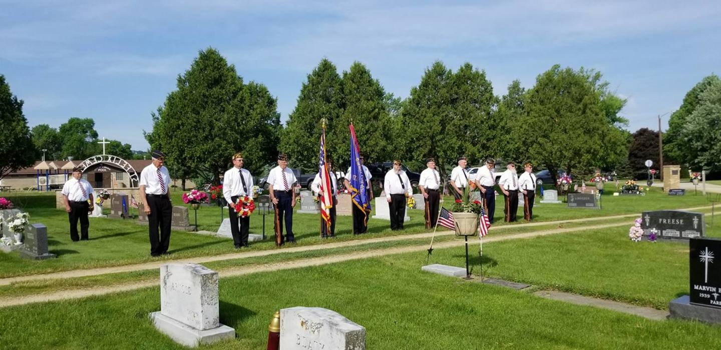 Combined Honor and Color Guard of the American Legion and VFW.